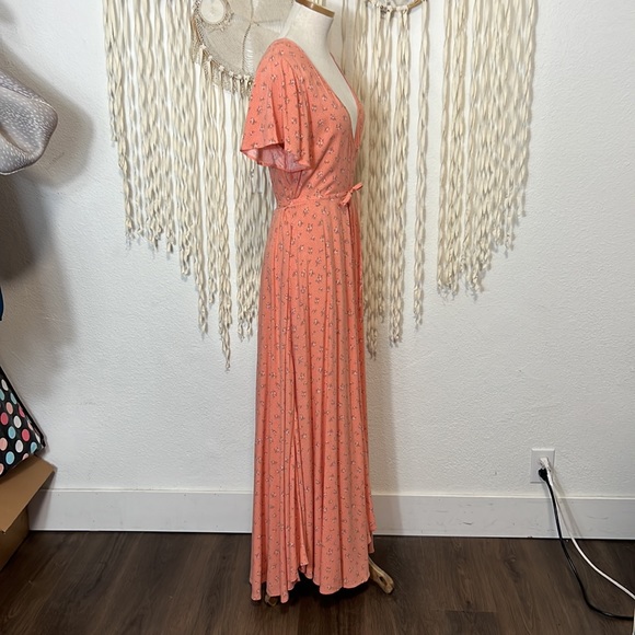 Auguste NWT Peach Floral Maxi Dress Size US8 - Picture 4 of 8